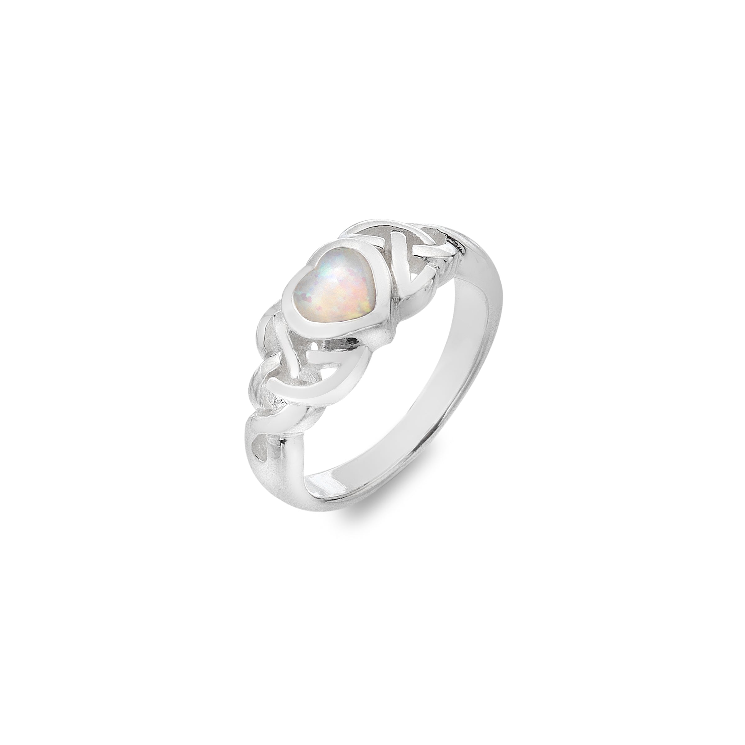 Celtic Opalite Heart Ring